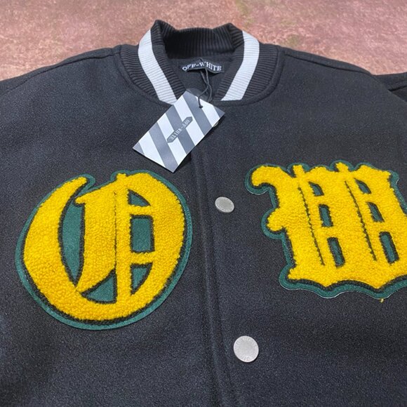 Off-White Black And White Baseball Jacket - Picture 6 of 10